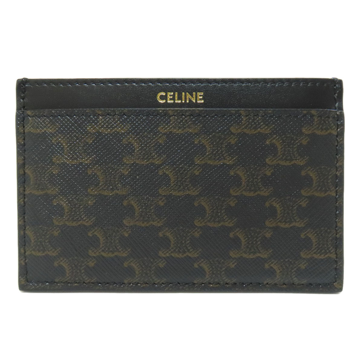 CELINE Triomphe Card Case Leather Ladies [Used]