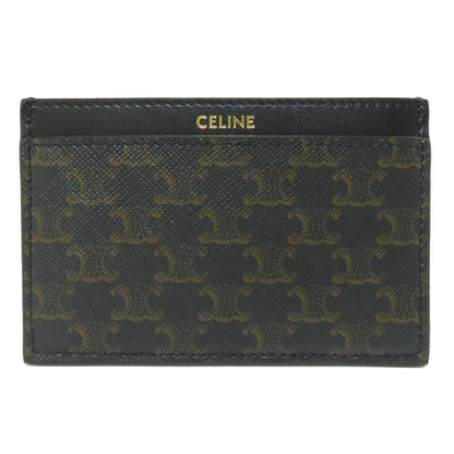 CELINE Triomphe Card Case Leather Ladies [Used]
