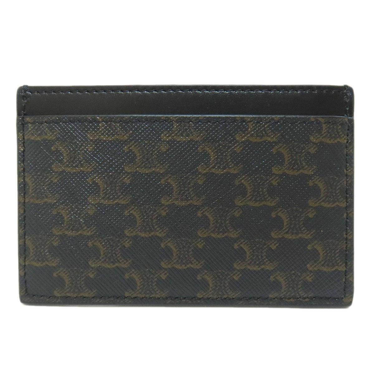 CELINE Triomphe Card Case Leather Ladies [Used]