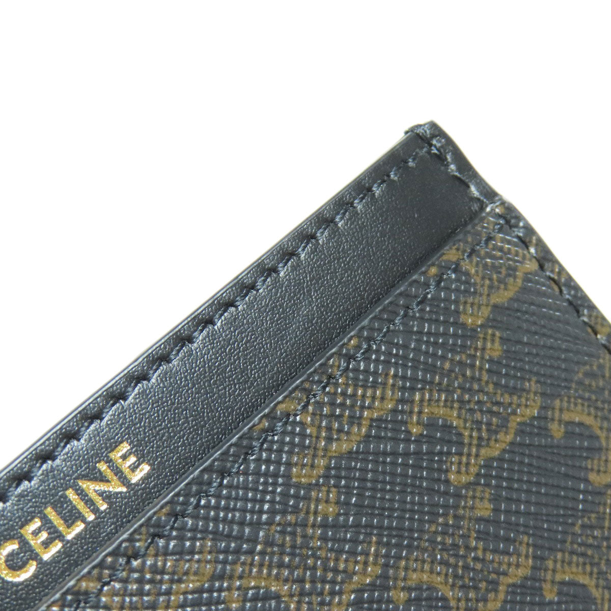 CELINE Triomphe Card Case Leather Ladies [Used]