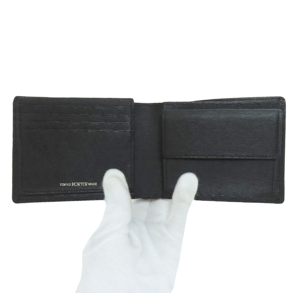 PORTER   Bifold Wallet with Coin Pocket logo Leather Ladies