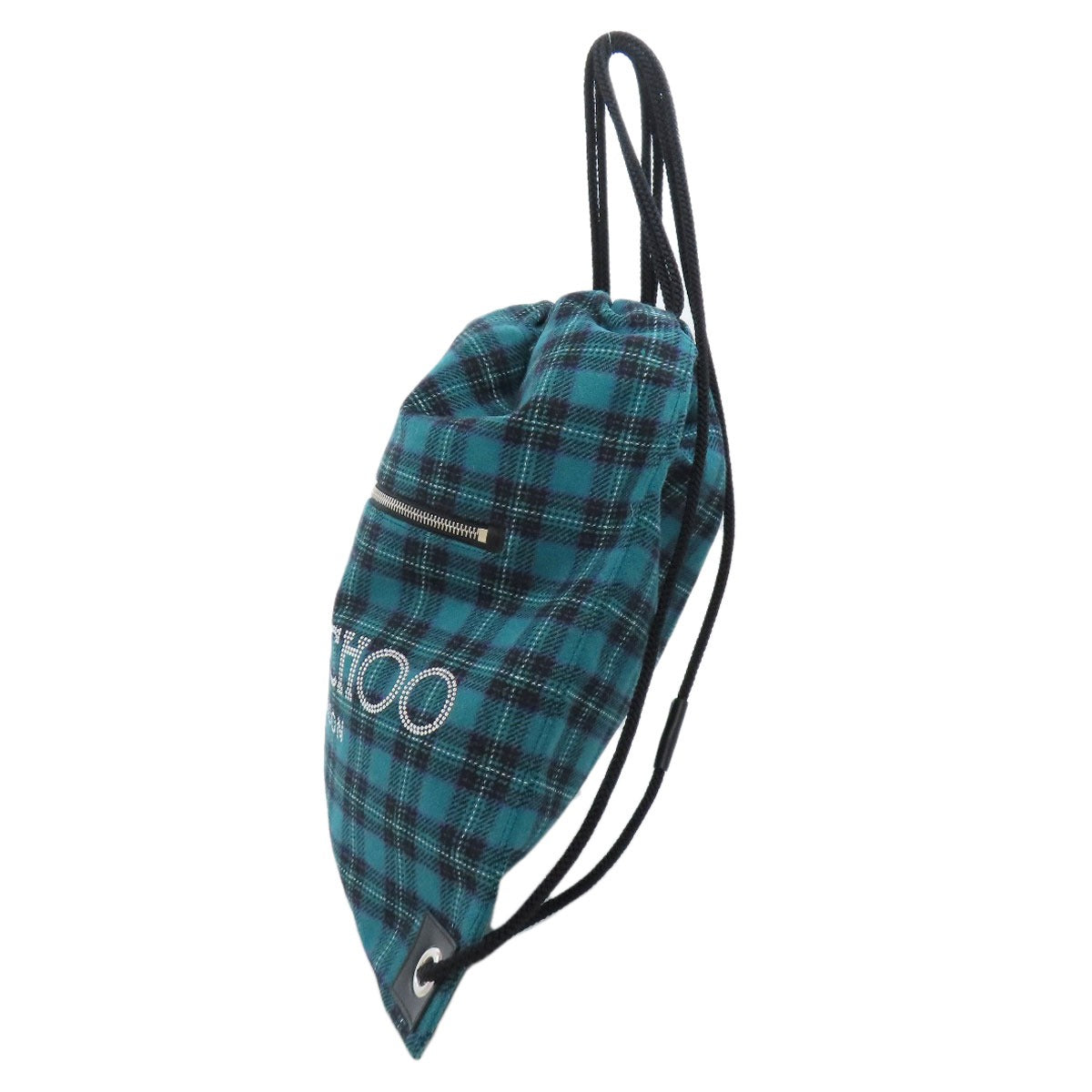 Jimmy Choo Knapsack Checkpattern Logo Studs Backpack Â· Daypack Canvas Ladies [Used]