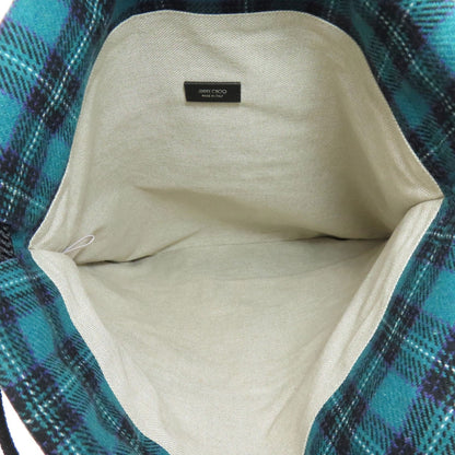 Jimmy Choo Knapsack Checkpattern Logo Studs Backpack Â· Daypack Canvas Ladies [Used]