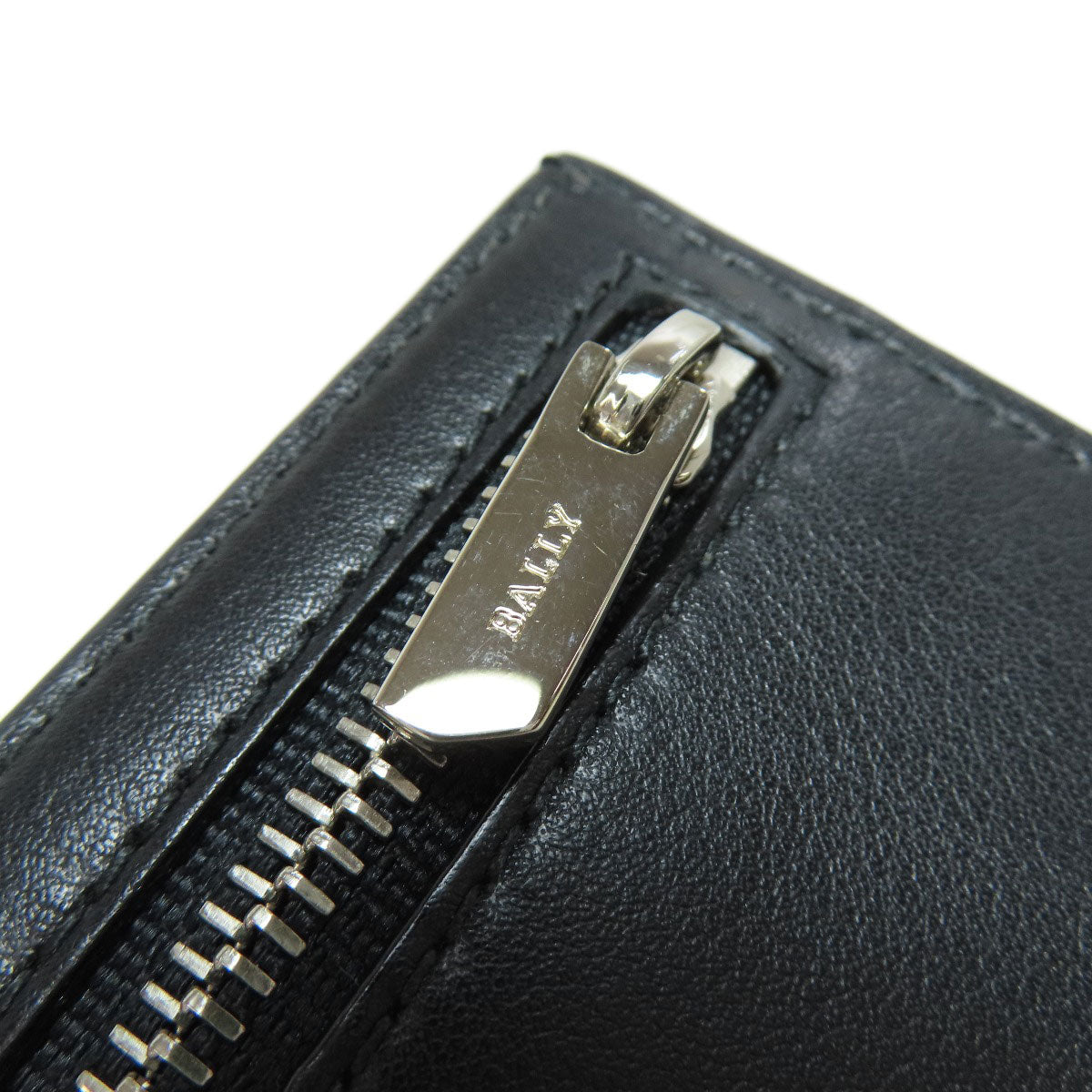 BALLY logo Card Case Leather Ladies [Used]