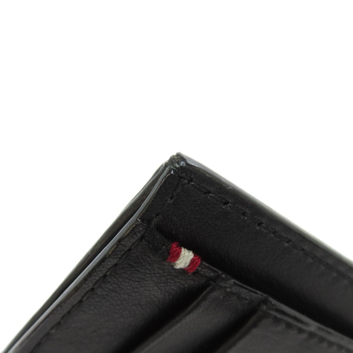 BALLY logo Card Case Leather Ladies [Used]