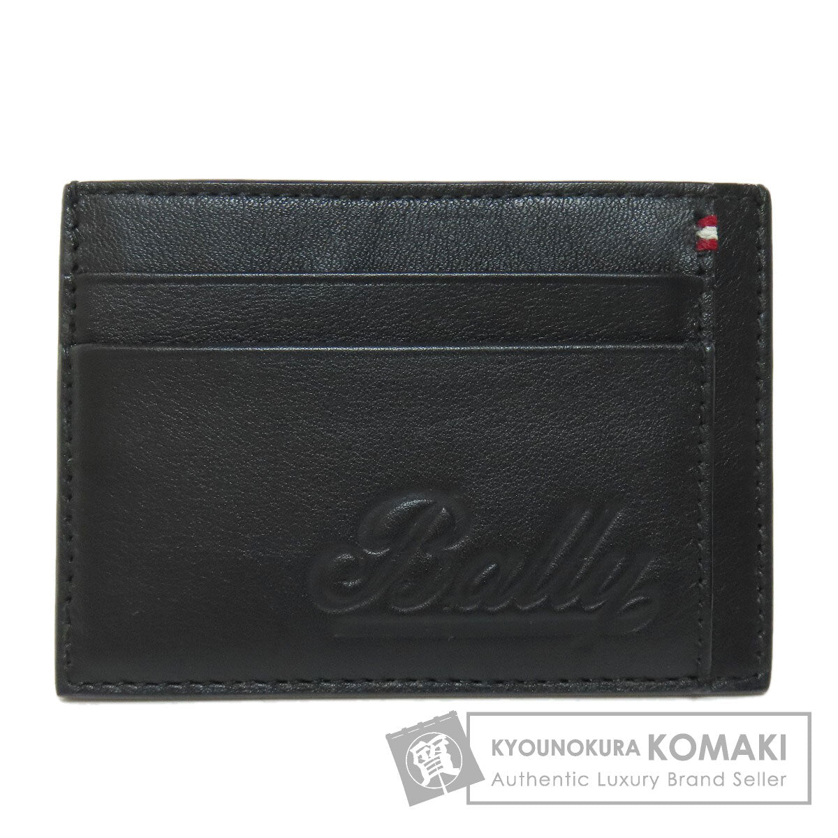 BALLY logo Card Case Leather Ladies [Used]