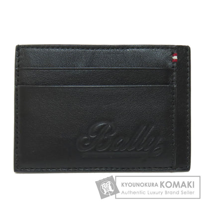 BALLY logo Card Case Leather Ladies [Used]