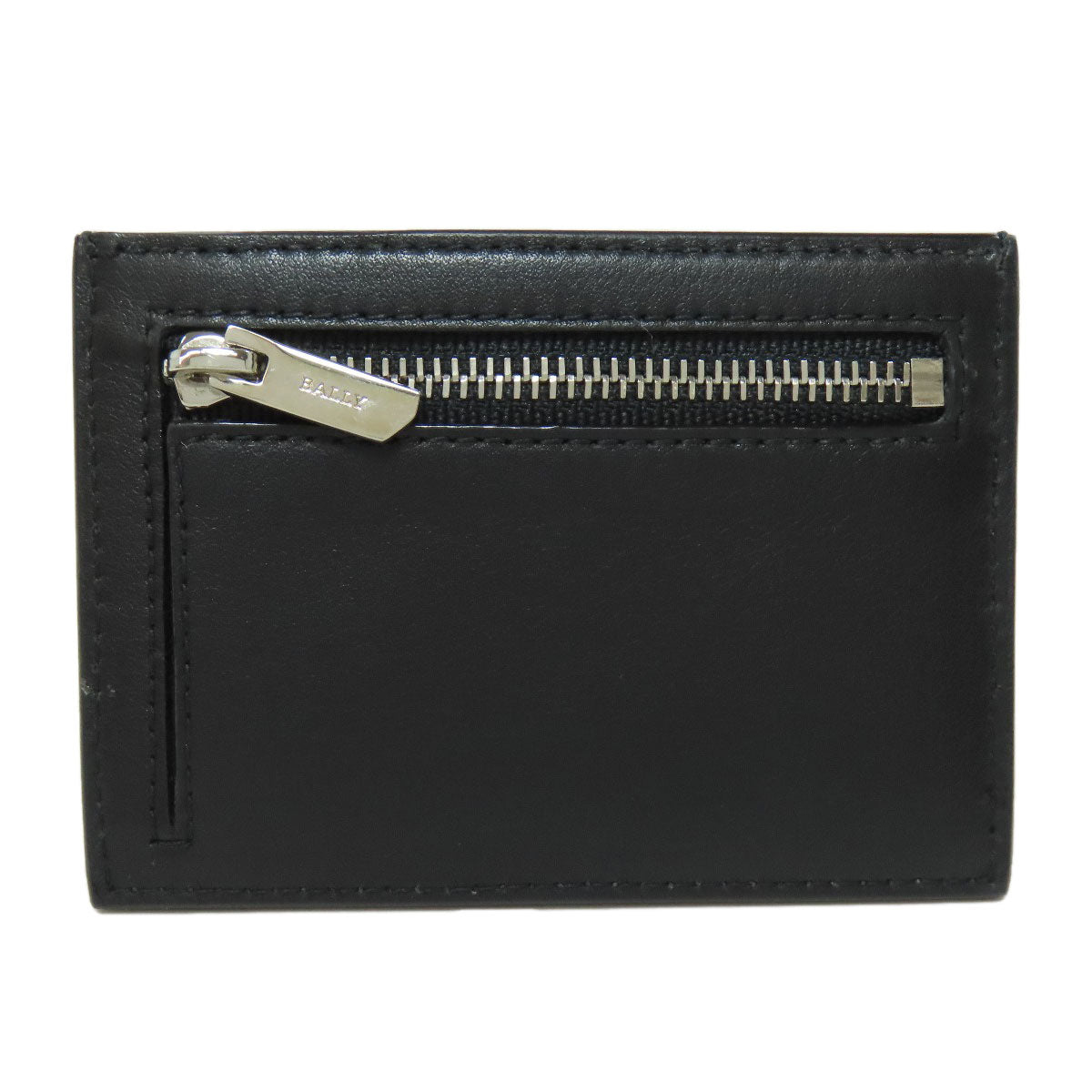 BALLY logo Card Case Leather Ladies [Used]