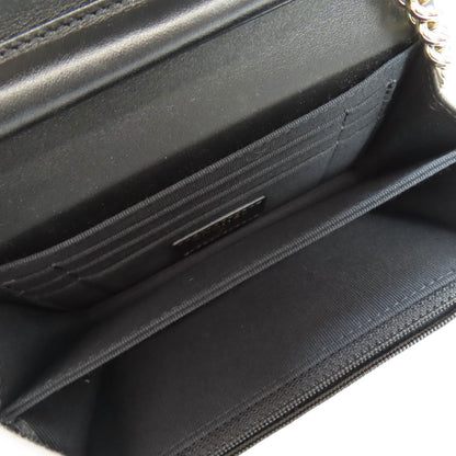 CHANEL Chain Wallet Boy Chanel GoldHardware Long wallet (with coin pocket) Grained Calfskin Skin Ladies [Used]