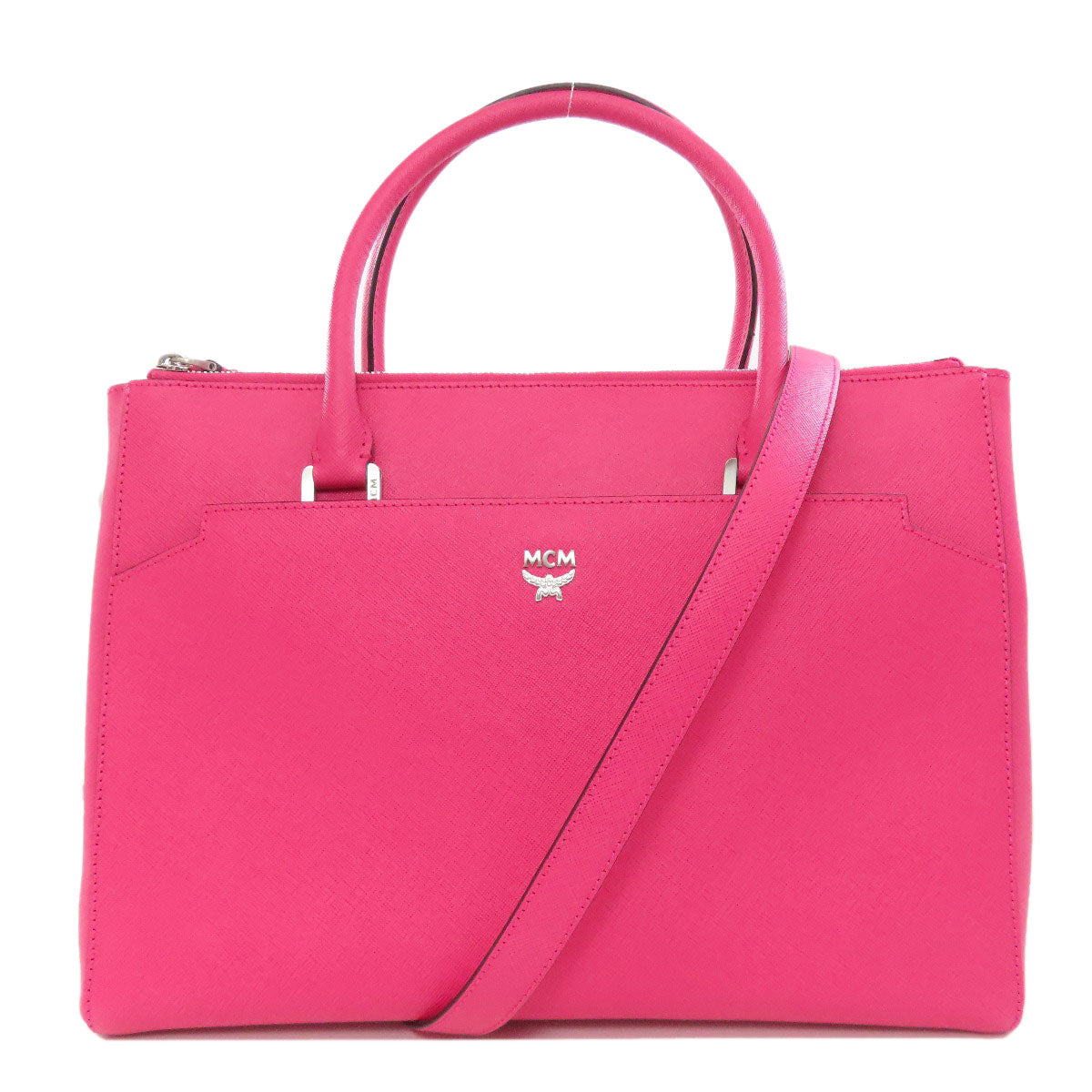 MCM Logo 2WAY Tote Bag Leather Ladies [Used]