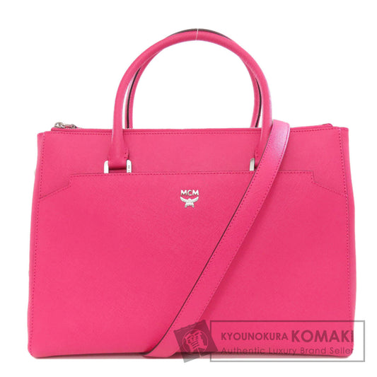 MCM Logo 2WAY Tote Bag Leather Ladies [Used]
