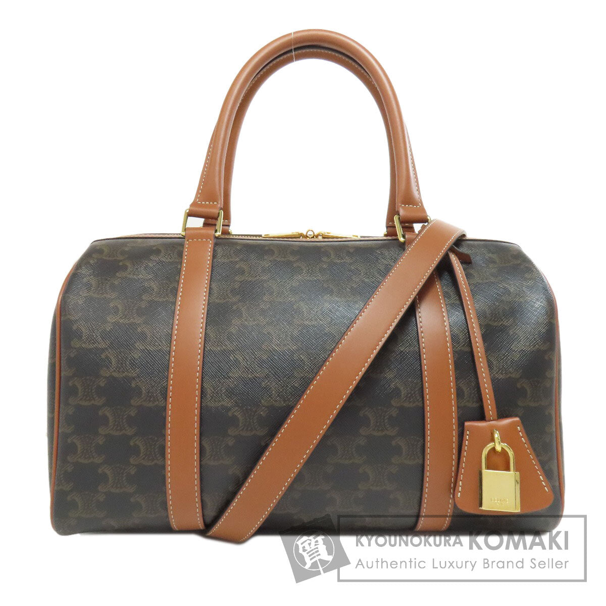 CELINE   Shoulder Bag Macadam pattern Leather Ladies