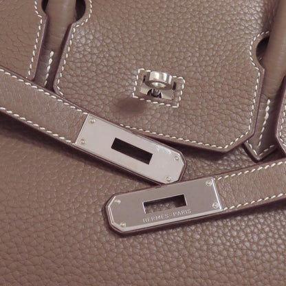 HERMES   Handbag Birkin 30 Etoupe SilverHardware Taurillon Clemence Ladies