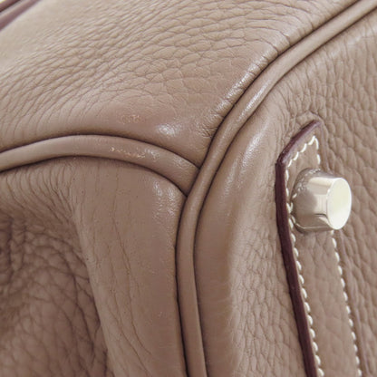 HERMES   Handbag Birkin 30 Etoupe SilverHardware Taurillon Clemence Ladies