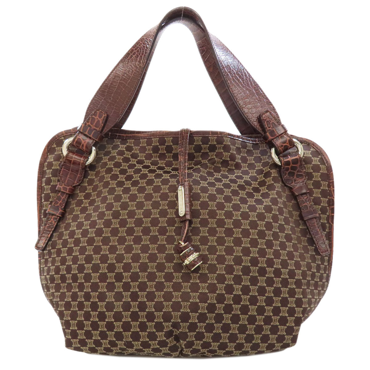 CELINE Macadam pattern Tote Bag Nylon LeatherLadies [Used]