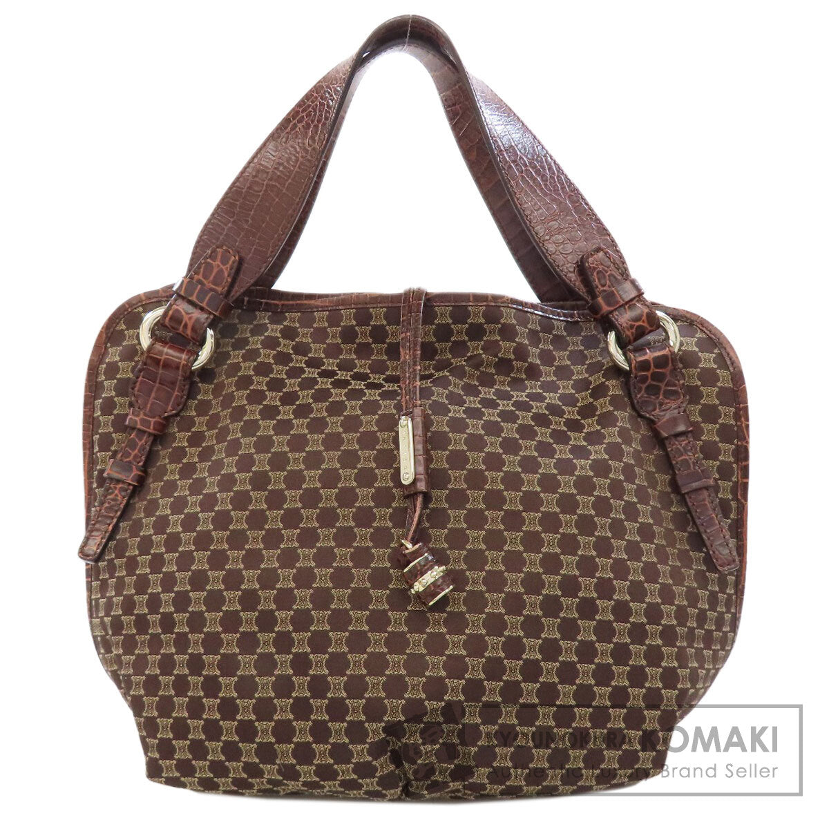 CELINE Macadam pattern Tote Bag Nylon LeatherLadies [Used]