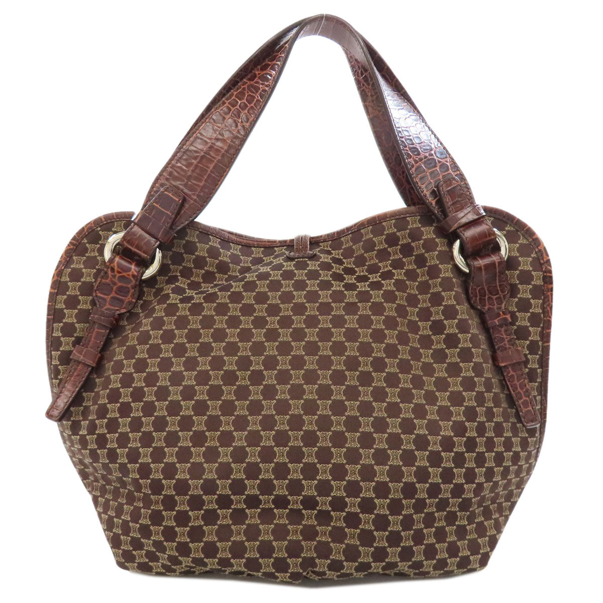 CELINE Macadam pattern Tote Bag Nylon LeatherLadies [Used]