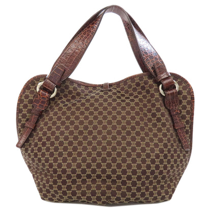 CELINE Macadam pattern Tote Bag Nylon LeatherLadies [Used]