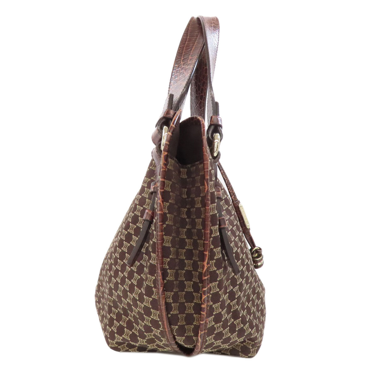 CELINE Macadam pattern Tote Bag Nylon LeatherLadies [Used]