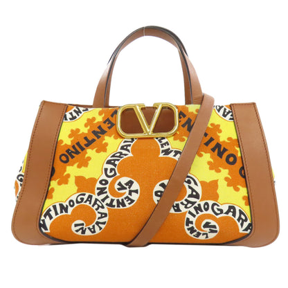 VALENTINO V logo mini bandana print 2WAY Handbag Canvas Ladies [Used]