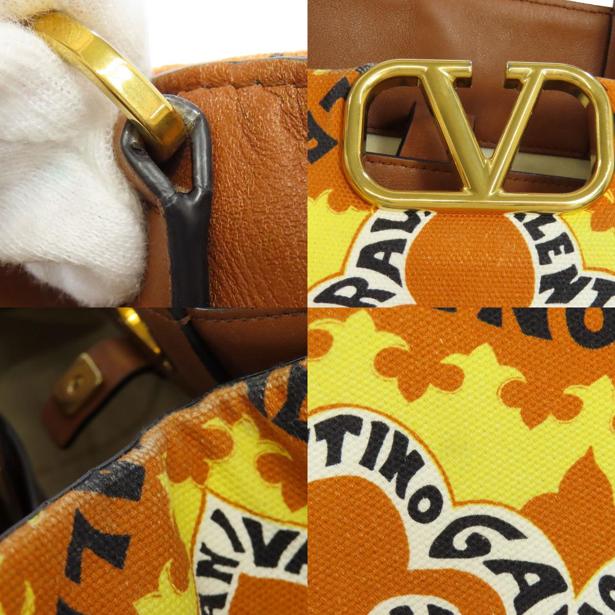 VALENTINO V logo mini bandana print 2WAY Handbag Canvas Ladies [Used]