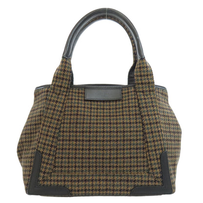 BALENCIAGA 339933 NAVY CABAS Handbag wool Ladies [Used]