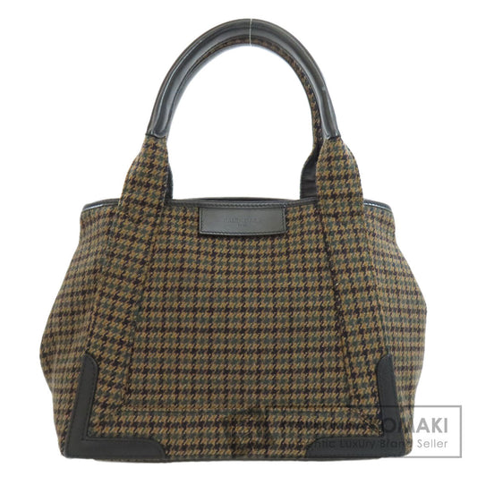 BALENCIAGA 339933 NAVY CABAS Handbag wool Ladies [Used]