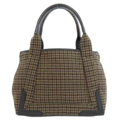 BALENCIAGA 339933 NAVY CABAS Handbag wool Ladies [Used]