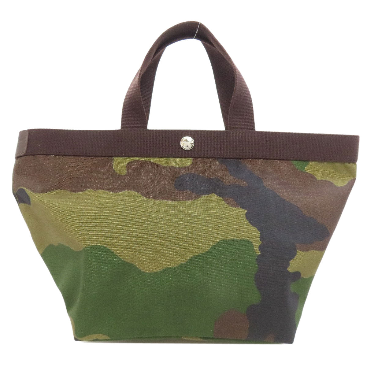 Herve Chapelier   Handbag Boat-shaped tote camouflage pattern Canvas Ladies