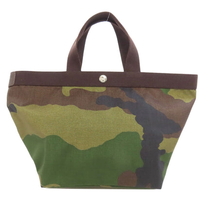 Herve Chapelier   Handbag Boat-shaped tote camouflage pattern Canvas Ladies