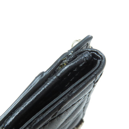 VERSACE With Chain Card Case Leather Ladies [Used]