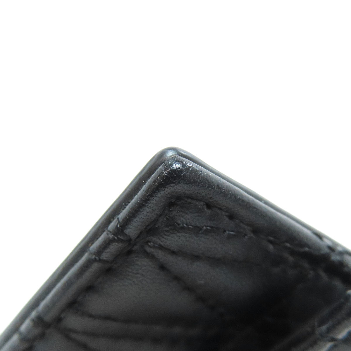 VERSACE With Chain Card Case Leather Ladies [Used]