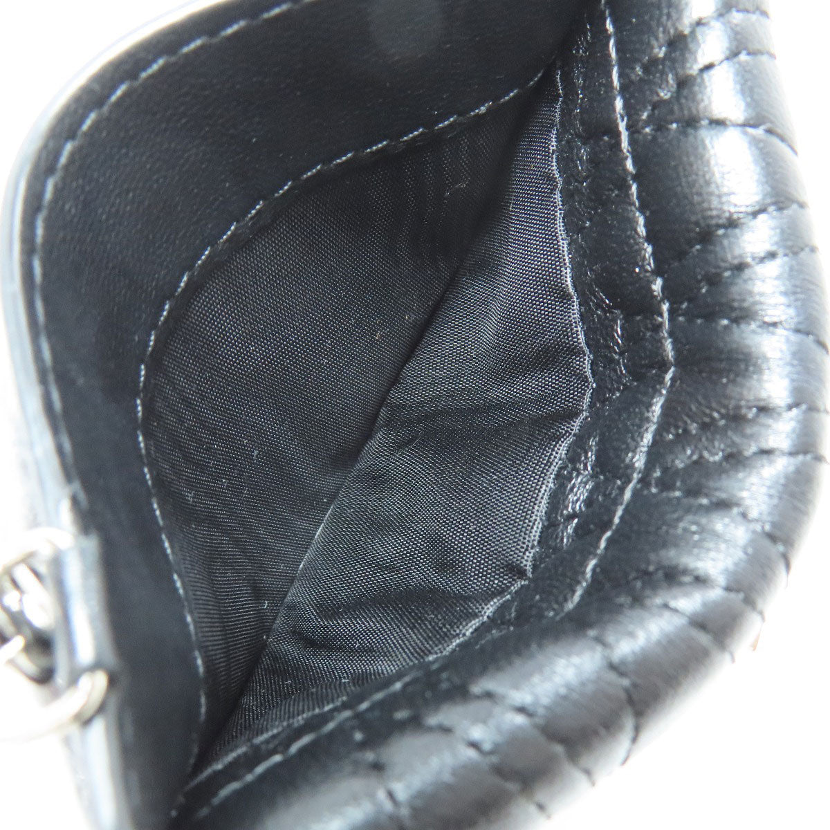 VERSACE With Chain Card Case Leather Ladies [Used]