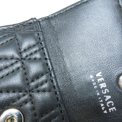 VERSACE With Chain Card Case Leather Ladies [Used]