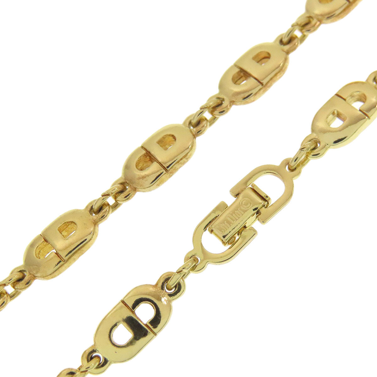 CHRISTIAN DIOR CD Logo Chain Necklace Metal Ladies [Used]