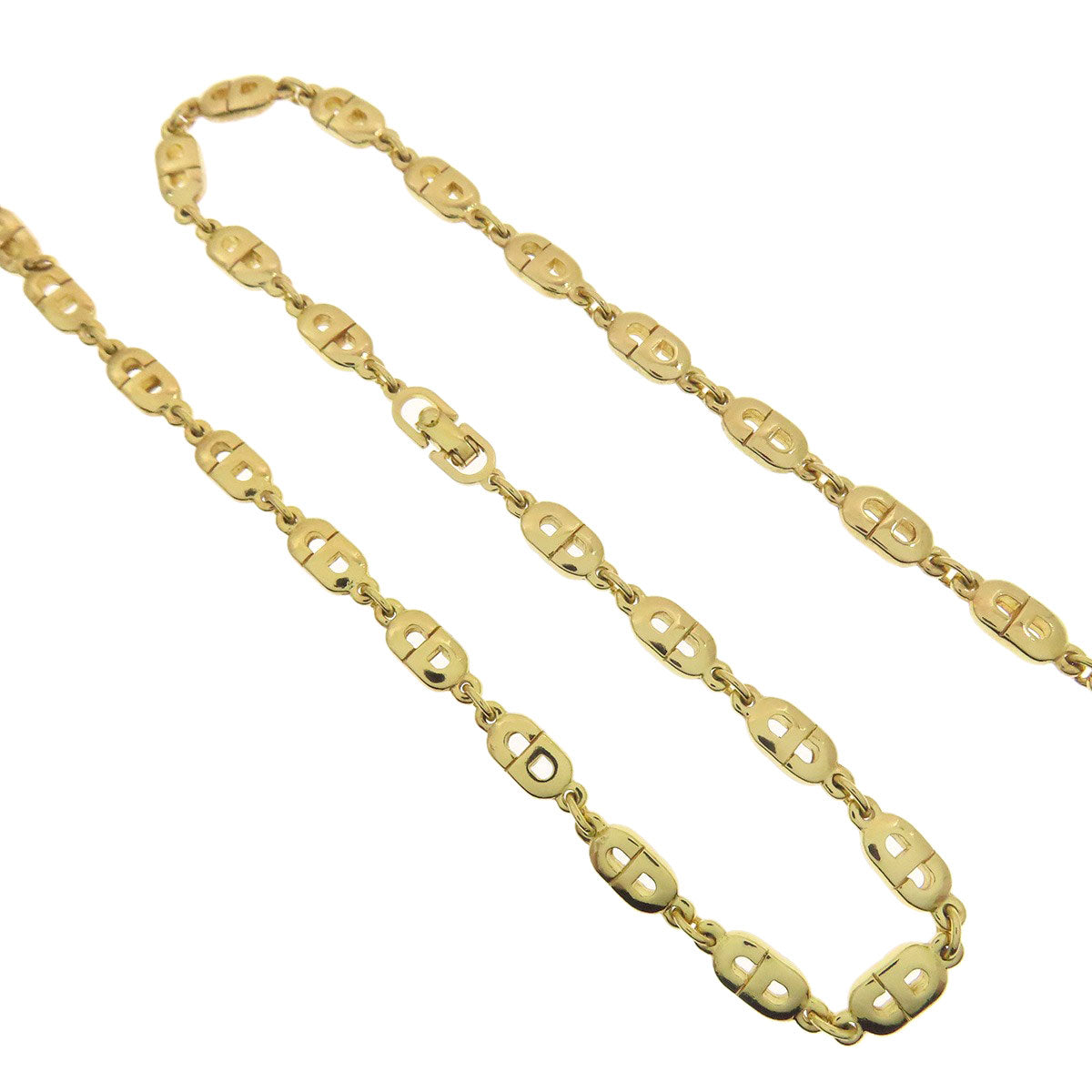 CHRISTIAN DIOR CD Logo Chain Necklace Metal Ladies [Used]