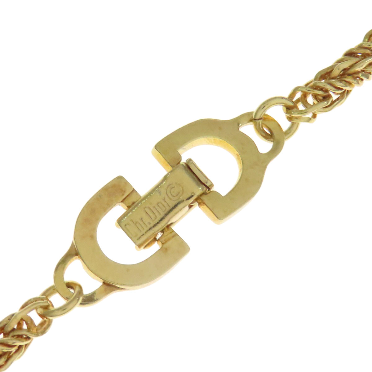 CHRISTIAN DIOR Rope Chain Necklace Metal Ladies [Used]