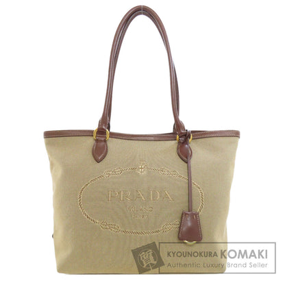 PRADA   Tote Bag logo Canvas LeatherLadies