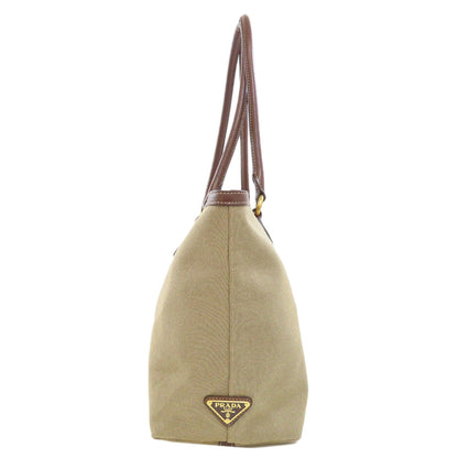 PRADA   Tote Bag logo Canvas LeatherLadies