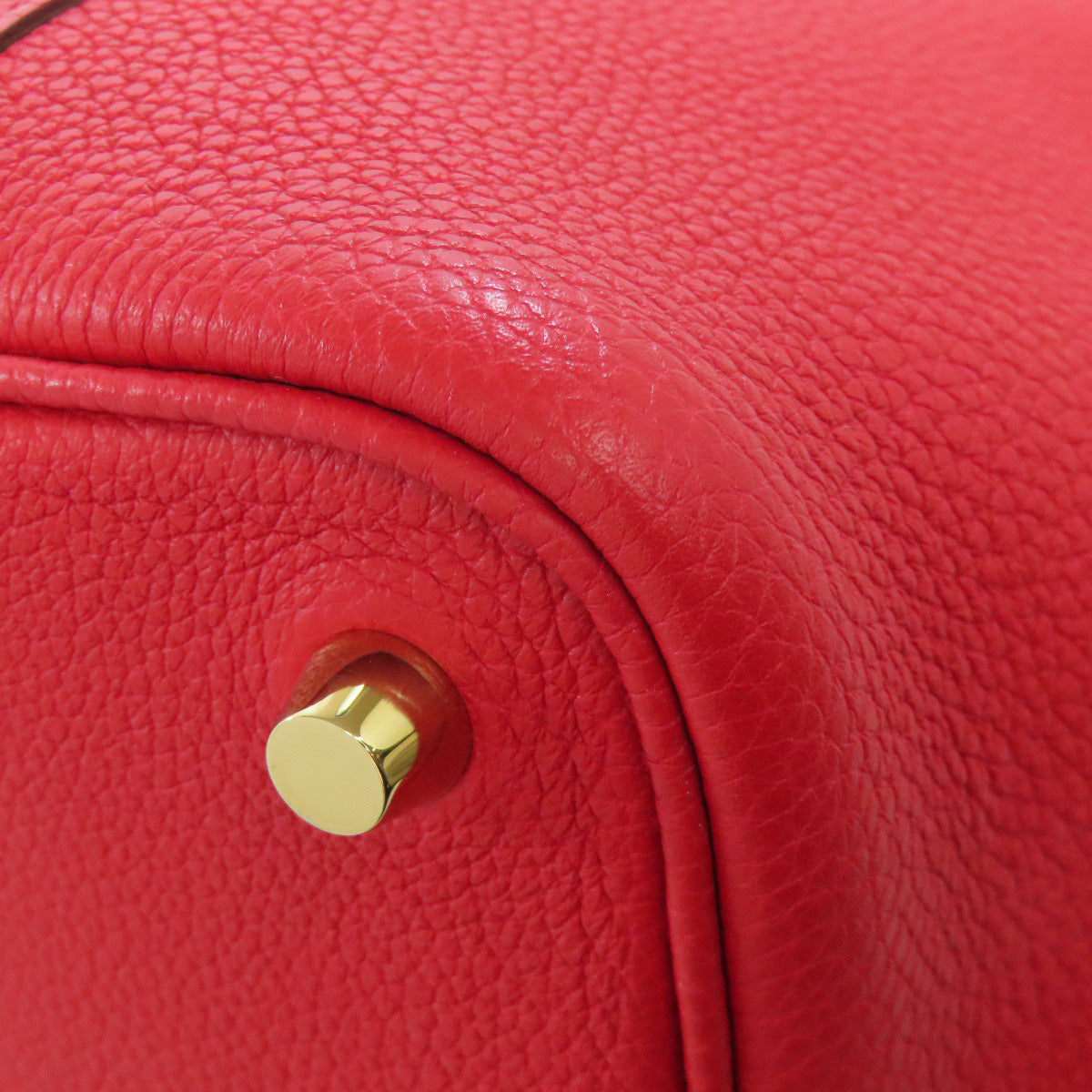 HERMES Picotin Lock PM Vermilion GoldHardware Handbag Taurillon Clemence Ladies [Used]