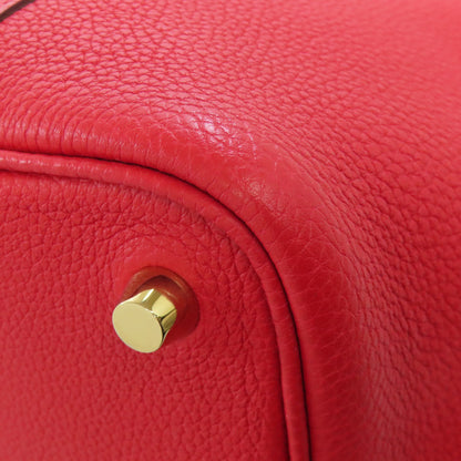HERMES Picotin Lock PM Vermilion GoldHardware Handbag Taurillon Clemence Ladies [Used]