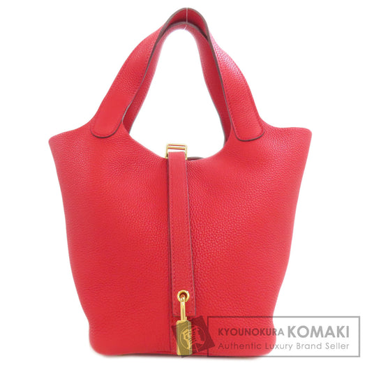 HERMES Picotin Lock PM Vermilion GoldHardware Handbag Taurillon Clemence Ladies [Used]