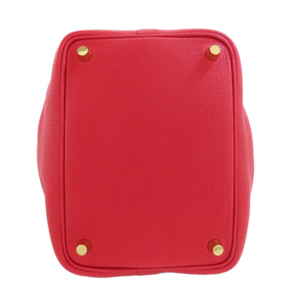 HERMES Picotin Lock PM Vermilion GoldHardware Handbag Taurillon Clemence Ladies [Used]