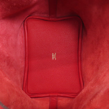 HERMES Picotin Lock PM Vermilion GoldHardware Handbag Taurillon Clemence Ladies [Used]