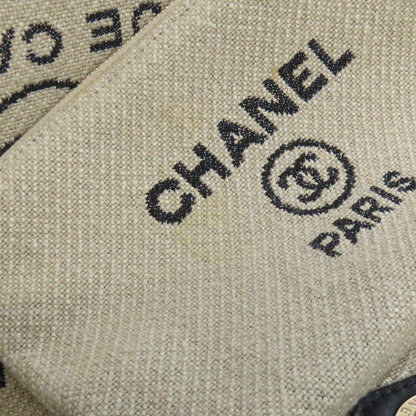 CHANEL Deauville GoldHardware Tote Bag Canvas Ladies [Used]