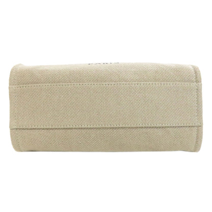 CHANEL Deauville GoldHardware Tote Bag Canvas Ladies [Used]