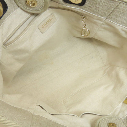 CHANEL Deauville GoldHardware Tote Bag Canvas Ladies [Used]