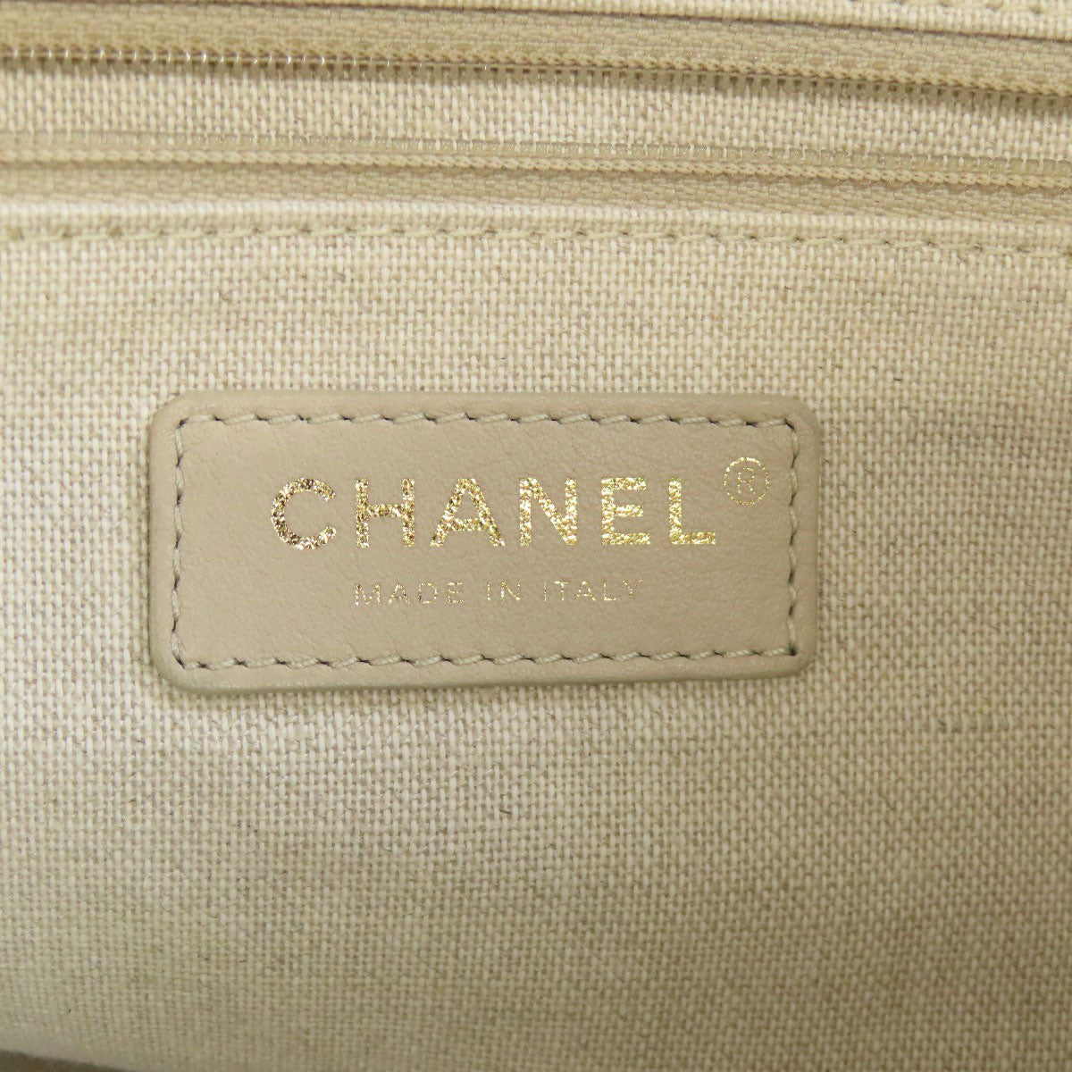 CHANEL Deauville GoldHardware Tote Bag Canvas Ladies [Used]