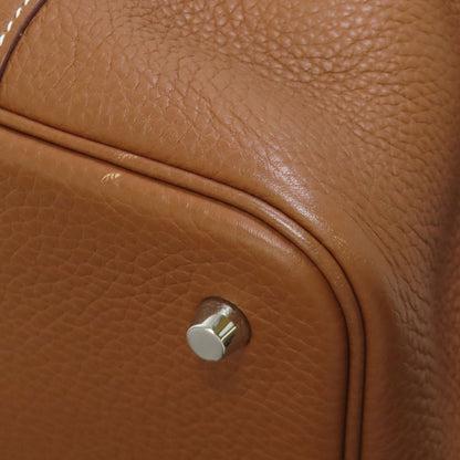 HERMES Picotin Lock MM Gold SilverHardware Handbag Taurillon Clemence Ladies [Used]