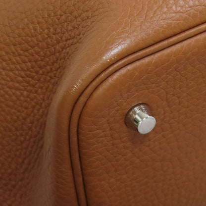 HERMES Picotin Lock MM Gold SilverHardware Handbag Taurillon Clemence Ladies [Used]